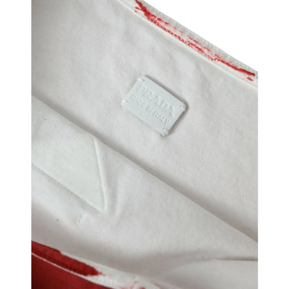 Glamorous Prada Fabric Logo Shopping Tote Bag New with Tags