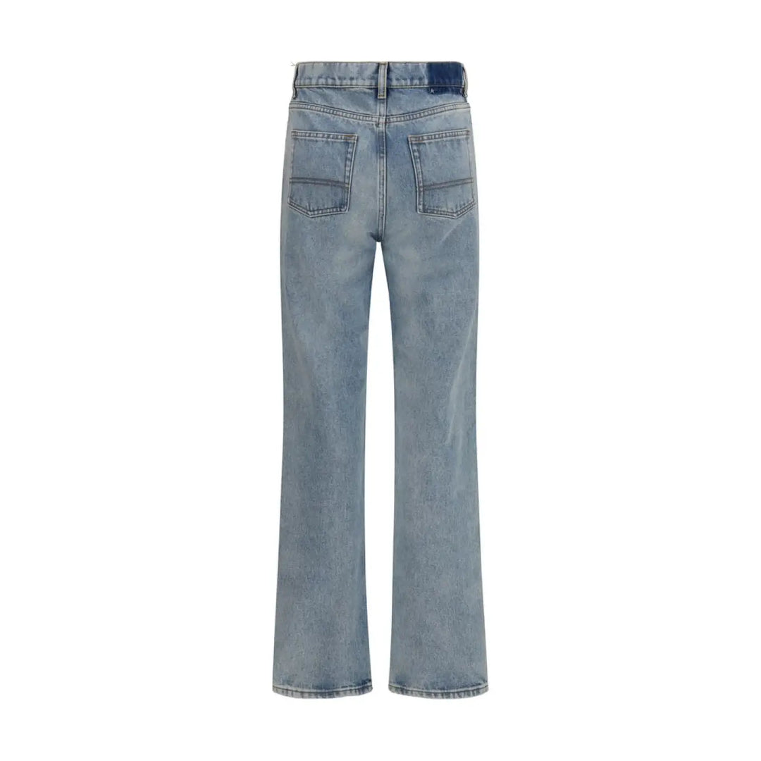 Golden Goose Blue Cotton Straight-leg Jeans