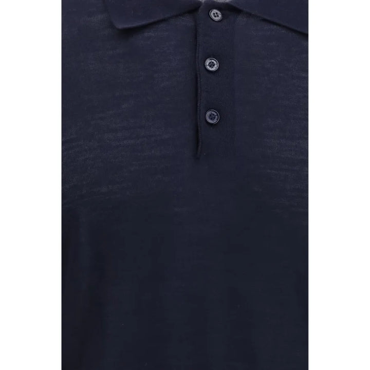 Golden Goose Blue Merino Wool Polo Shirt