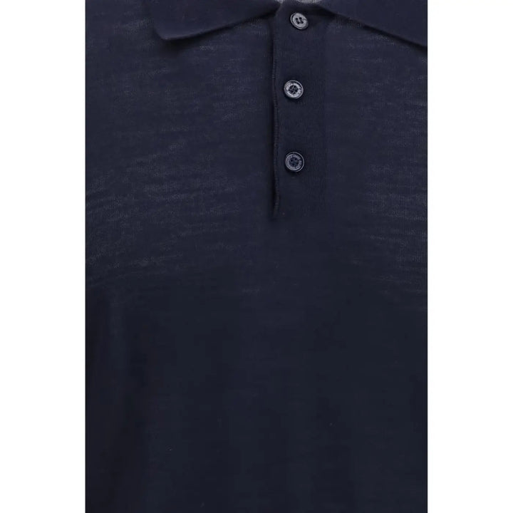 Golden Goose Blue Wool Oves Aries Polo Shirt