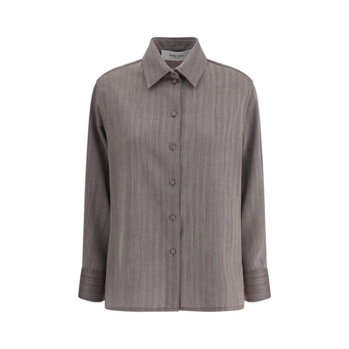 Golden Goose Brown Fleece Wool Dress Shirt