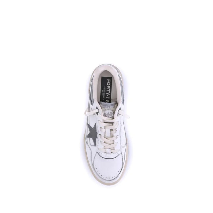 Golden Goose Gray Calf Leather Bos Taurus Chunky Sneakers