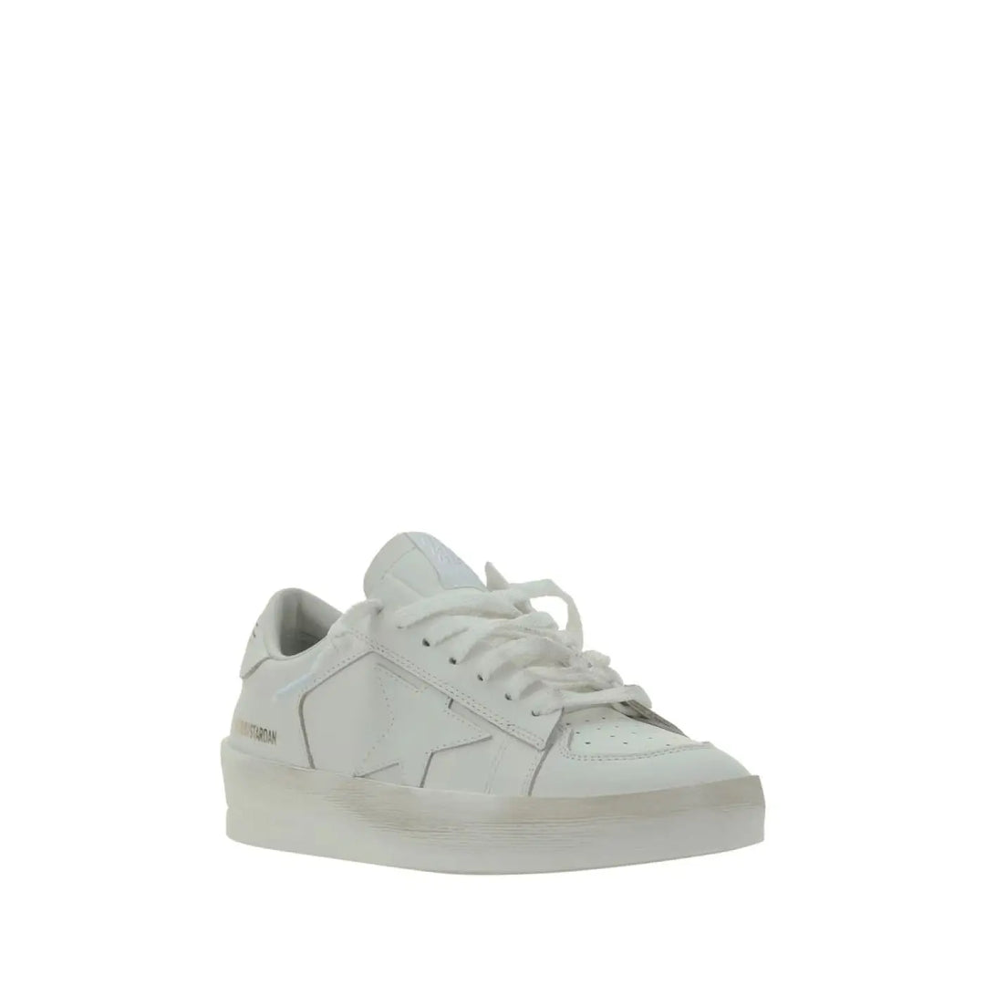 Golden Goose White Goatskin Low Top Sneakers