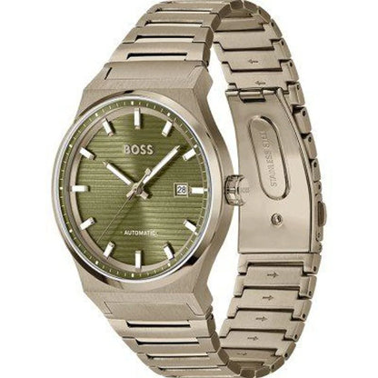 Golden Stainless Steel Automatic Watch with Mineral Glass 41MM Hugo Boss