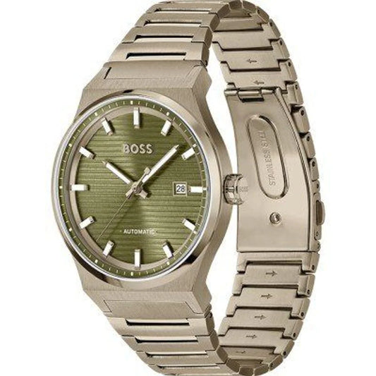 Golden Stainless Steel Automatic Watch with Mineral Glass 41MM Hugo Boss