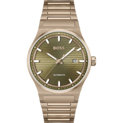 Golden Stainless Steel Automatic Watch with Mineral Glass 41MM Hugo Boss