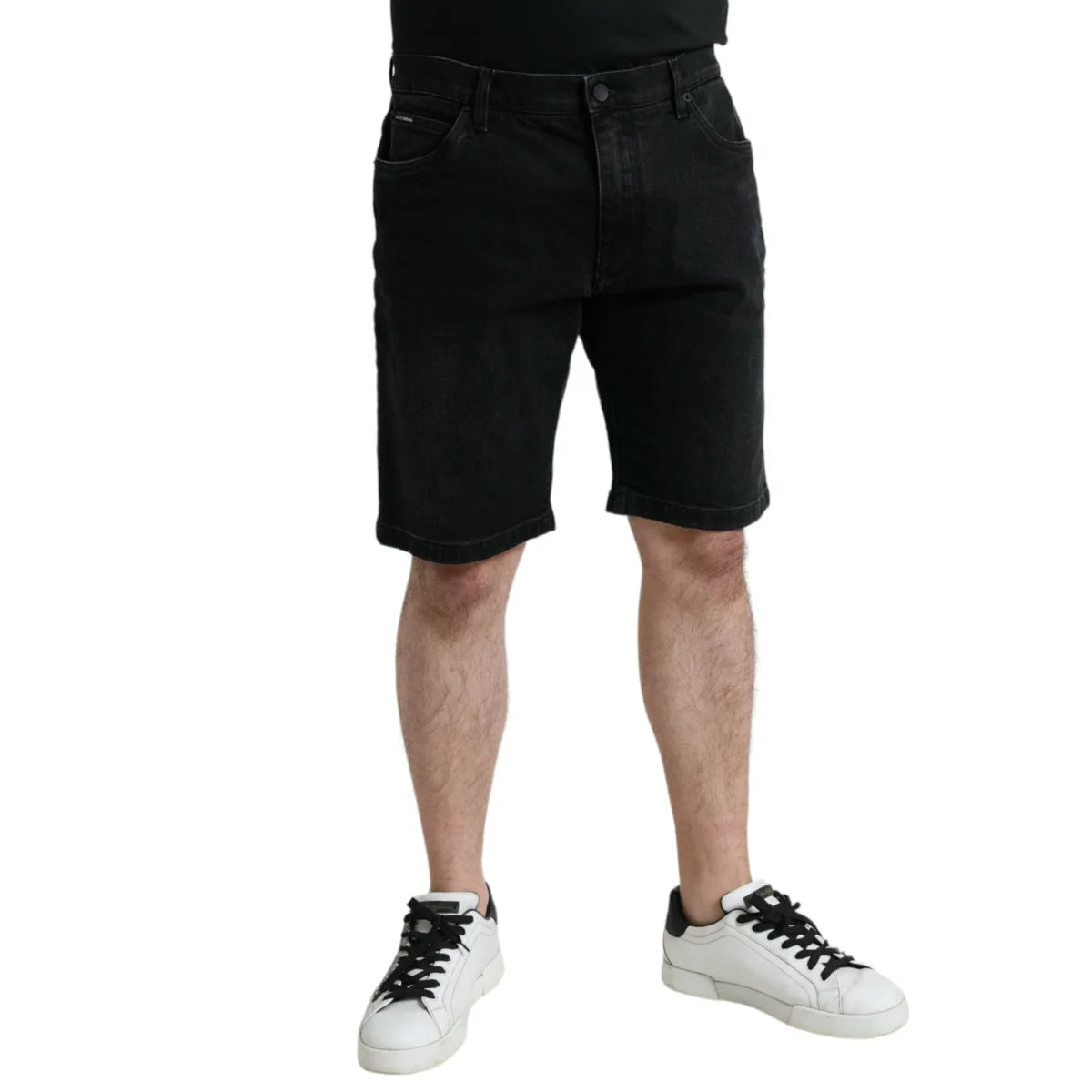 Gorgeous Dolce & Gabbana Bermuda Denim Shorts Logo Details Button Closure