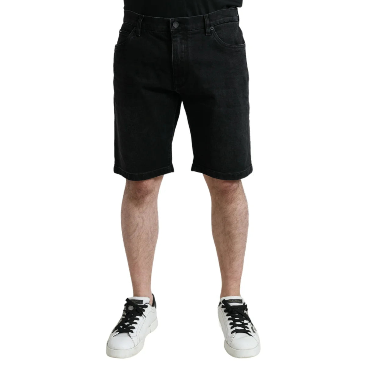 Gorgeous Dolce & Gabbana Bermuda Denim Shorts Logo Details Button Closure