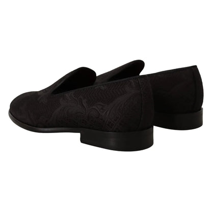 Gorgeous Dolce & Gabbana Black Floral Brocade Loafers
