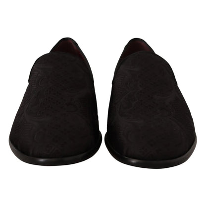 Gorgeous Dolce & Gabbana Black Floral Brocade Loafers