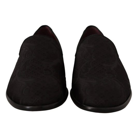 Gorgeous Dolce & Gabbana Black Floral Brocade Loafers