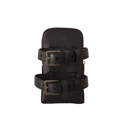 Gorgeous Dolce Gabbana Black Leather Multi Kit with Double Belt Strap &