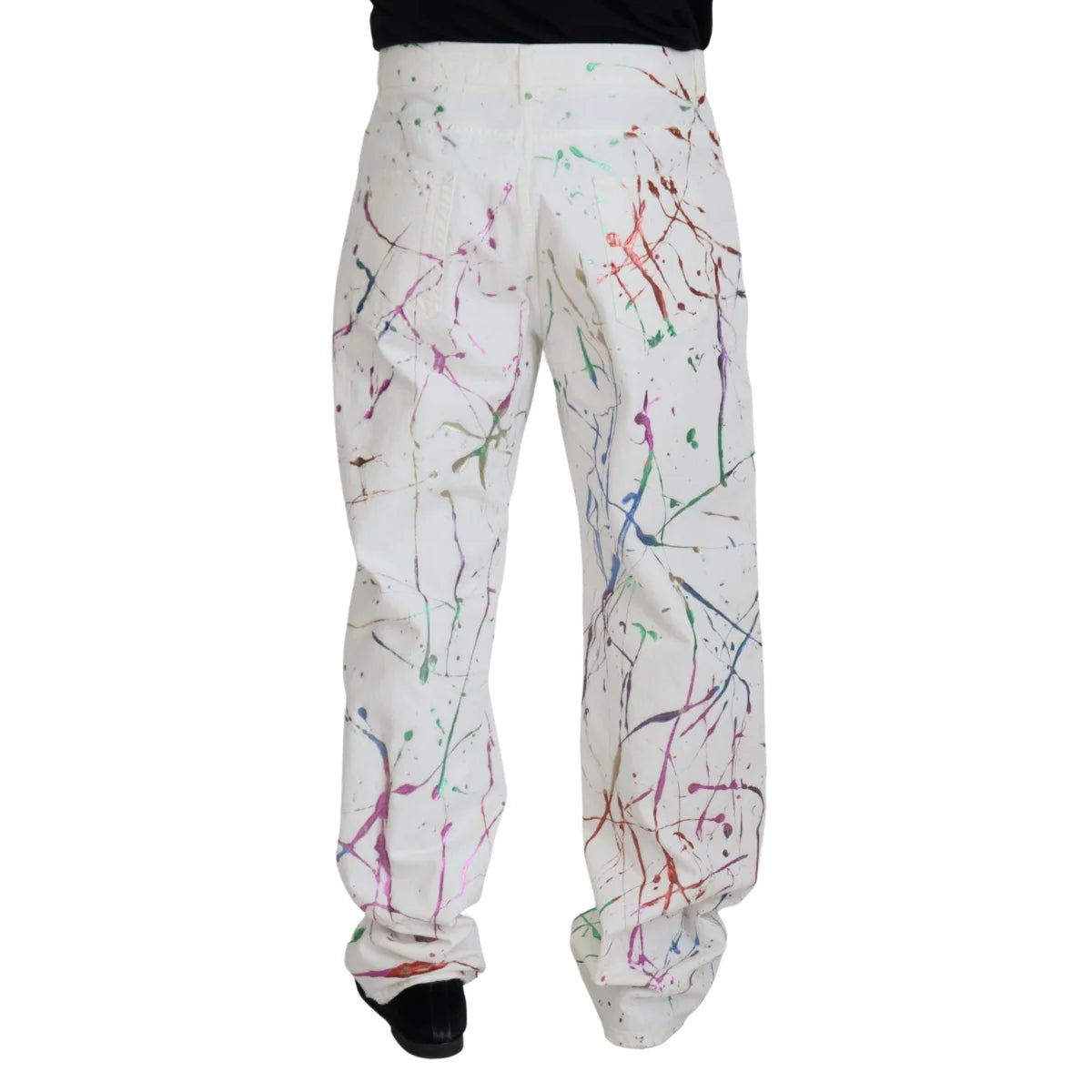 Gorgeous Dolce Gabbana Color Splash Print White Jeans &