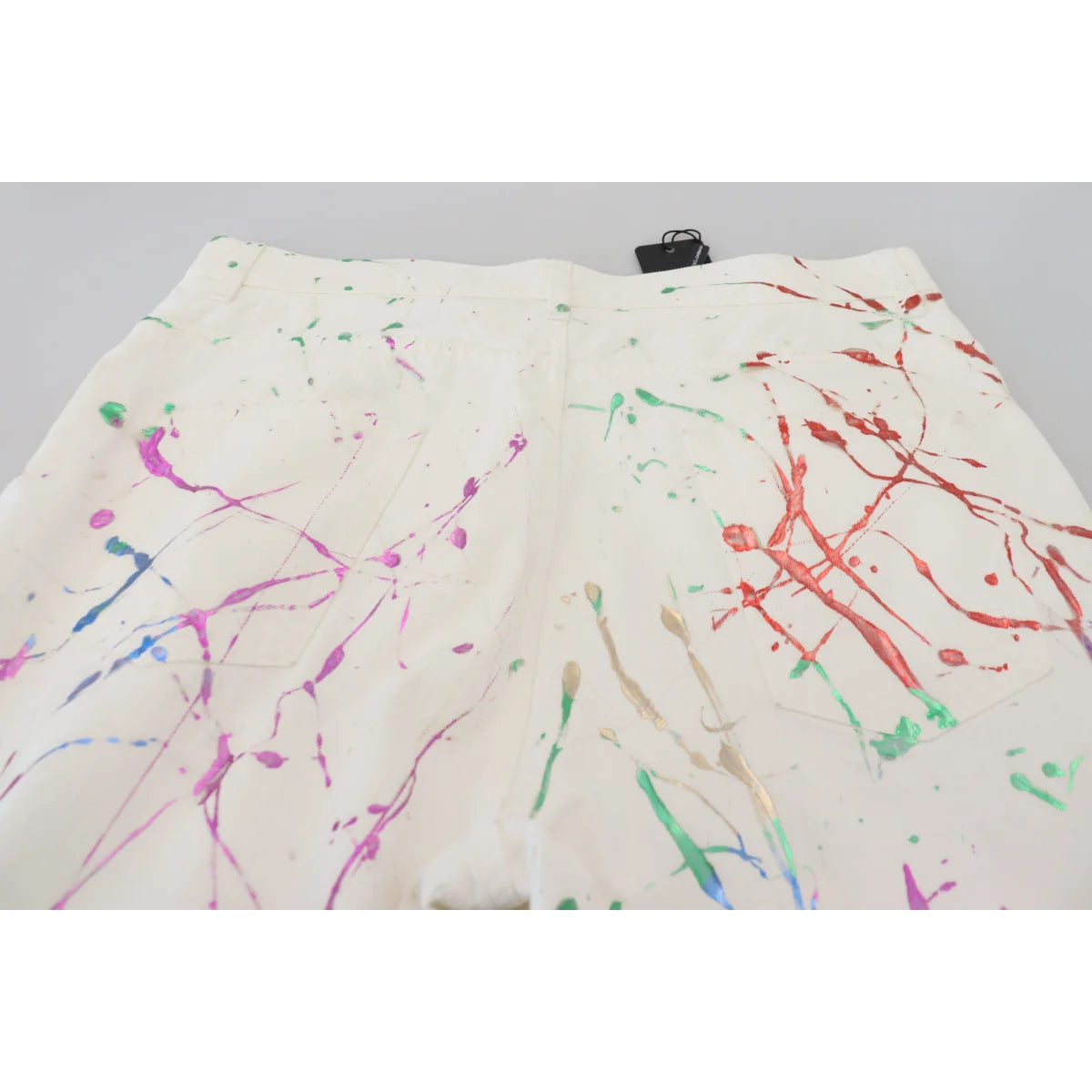 Gorgeous Dolce Gabbana Color Splash Print White Jeans &