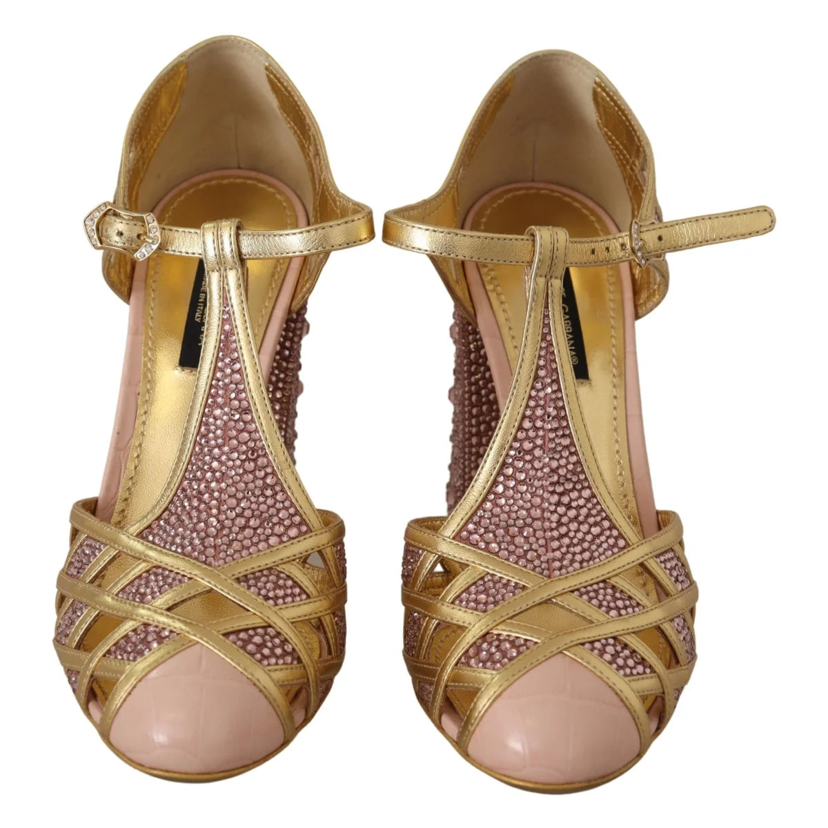 Gorgeous Dolce Gabbana Pink Leather Pumps Crystals Italian Sole &