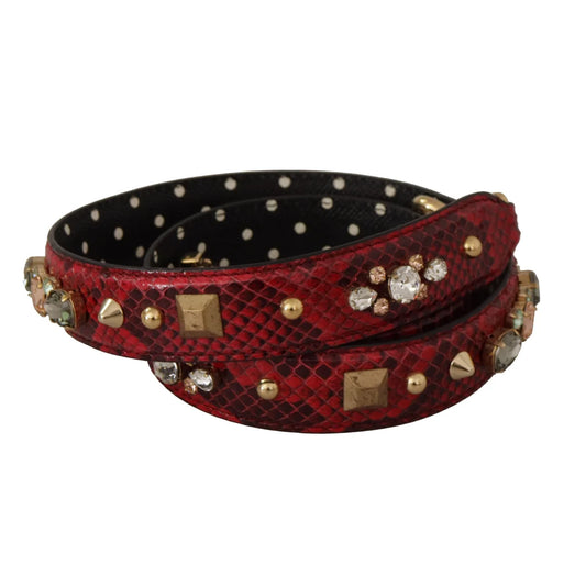 Gorgeous Dolce Gabbana Red Python Leather Bag Strap &