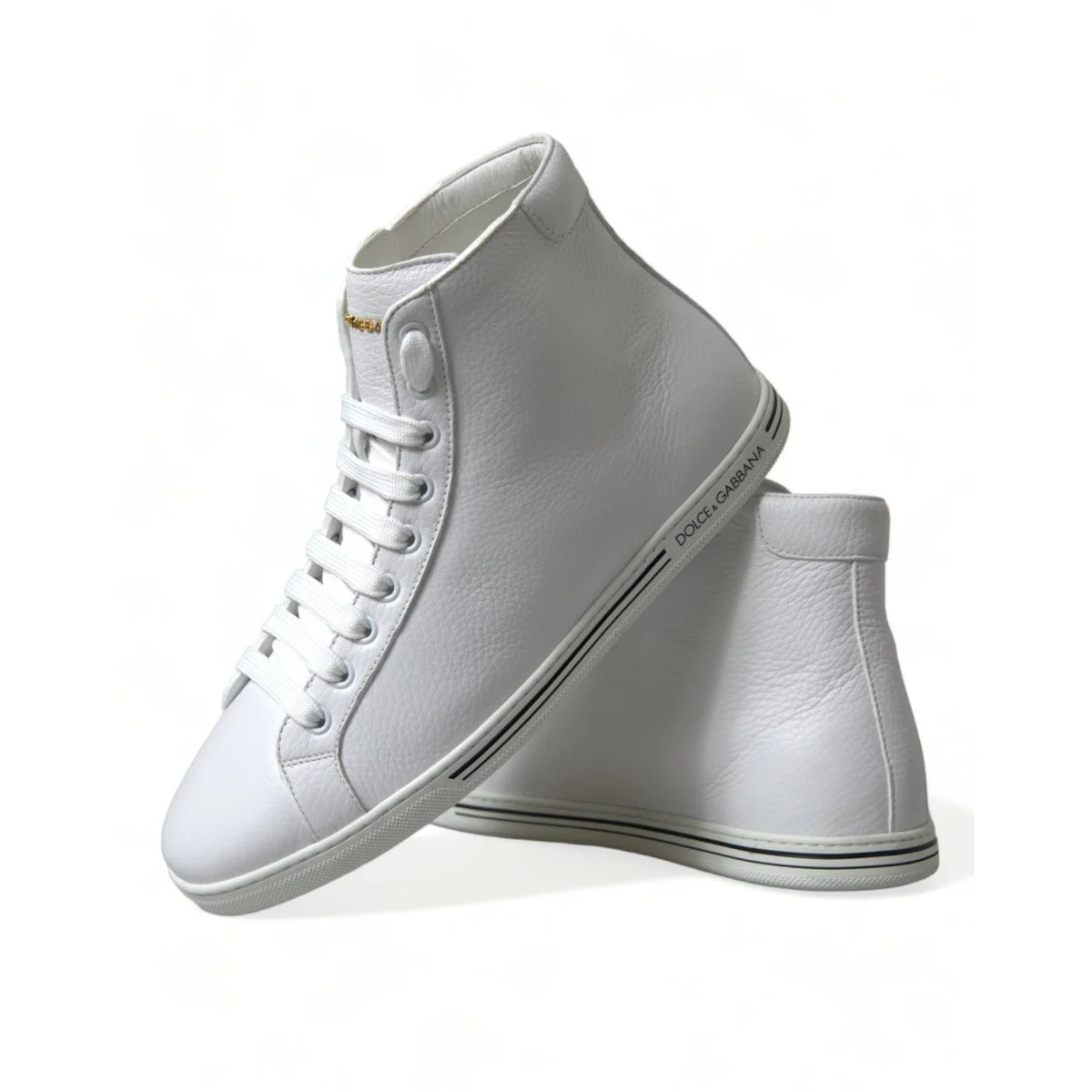 Gorgeous Gabbana Saint Tropez Leather High Lace Up Sneakers Dolce &