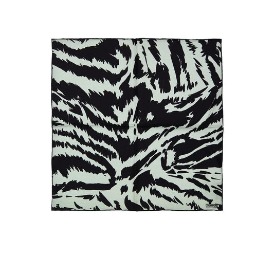 Gray Silk Pocket Square with Tom Ford Print and Bold Logo Detailing