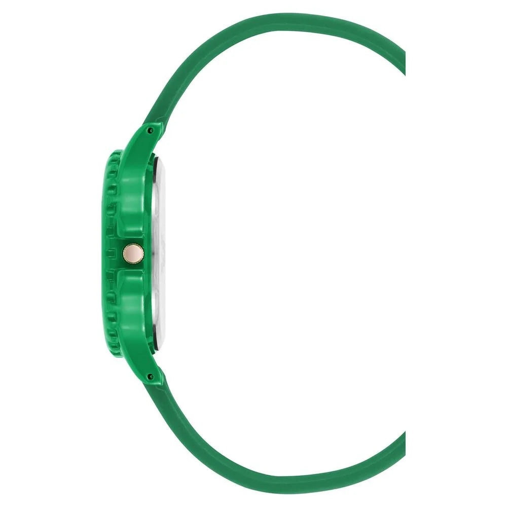 Green Quartz Analog Watch with Silicone Strap for Stylish Clothing Juicy Couture