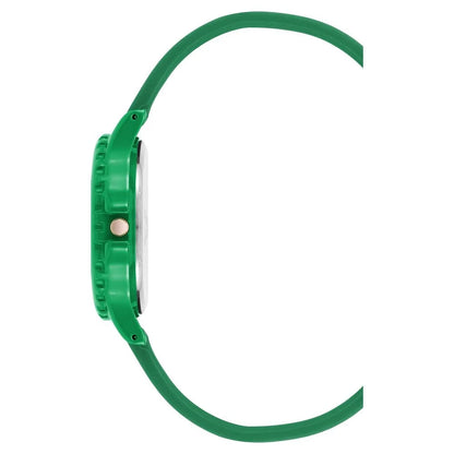 Green Quartz Analog Watch with Silicone Strap for Stylish Clothing Juicy Couture