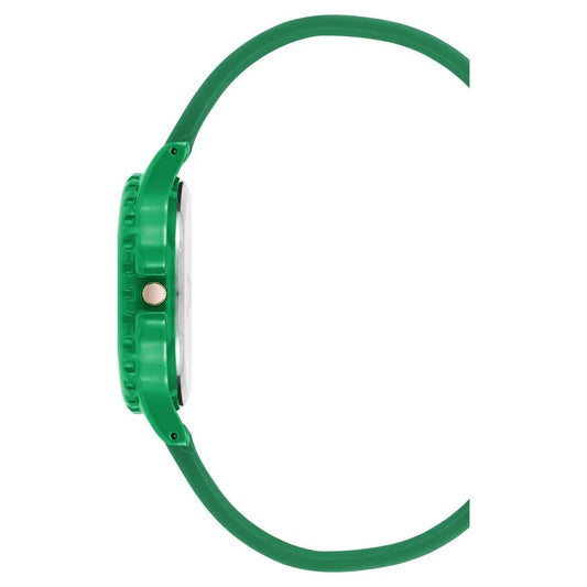 Green Quartz Analog Watch with Silicone Strap for Stylish Clothing Juicy Couture
