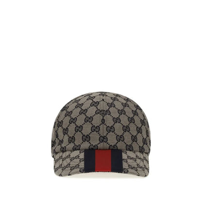 Gucci Baseball Hat with Iconic GG Supreme Print and Webbing Bands