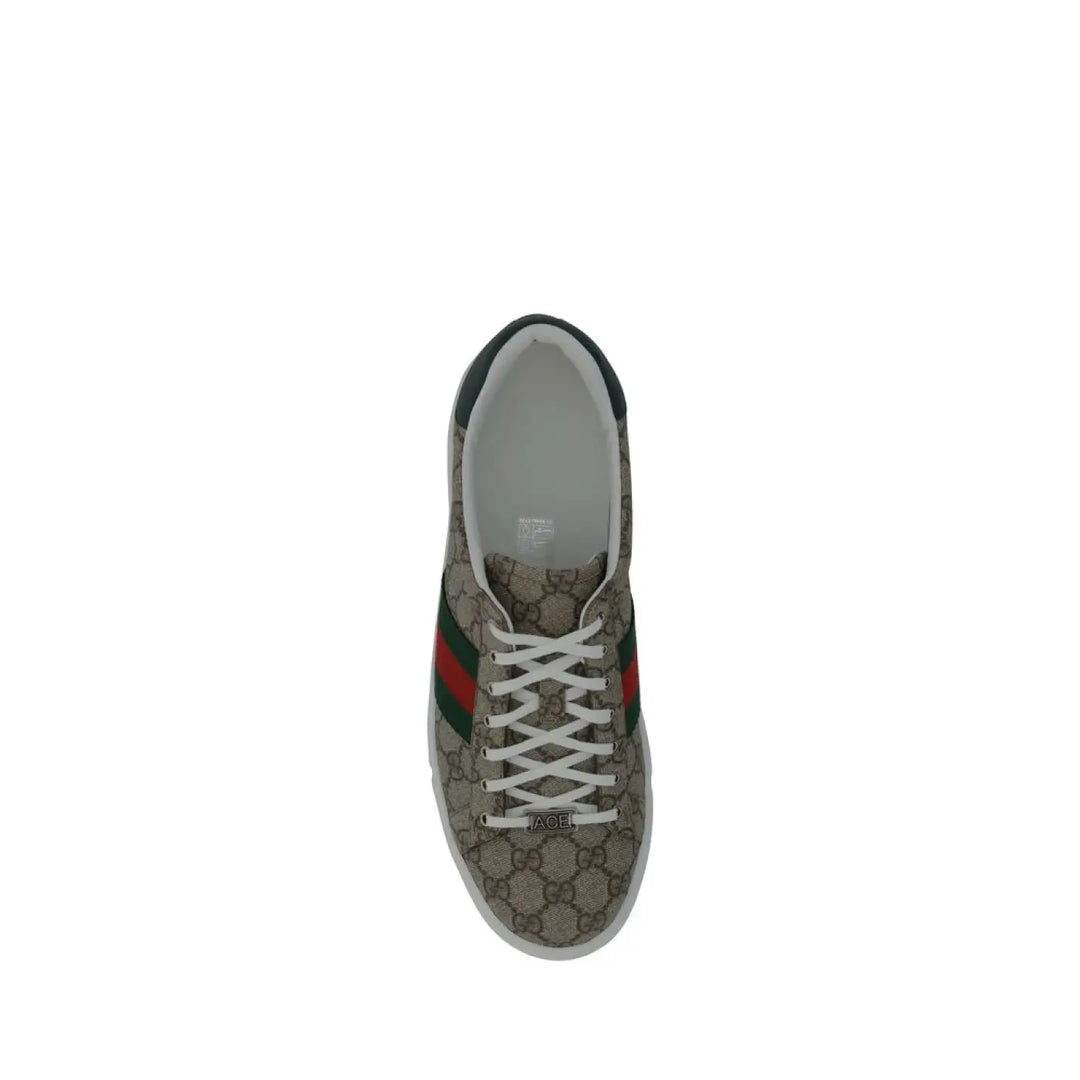 Gucci Beige Fabric Low Top Sneakers