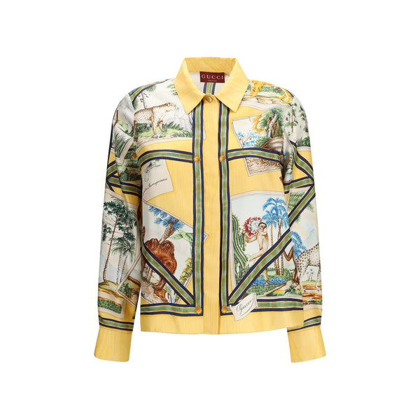 Gucci Shirts - Bicolor Silk Pattern Shirt