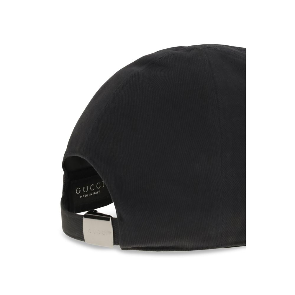Gucci Black Cotton Cap (baseball Hat)