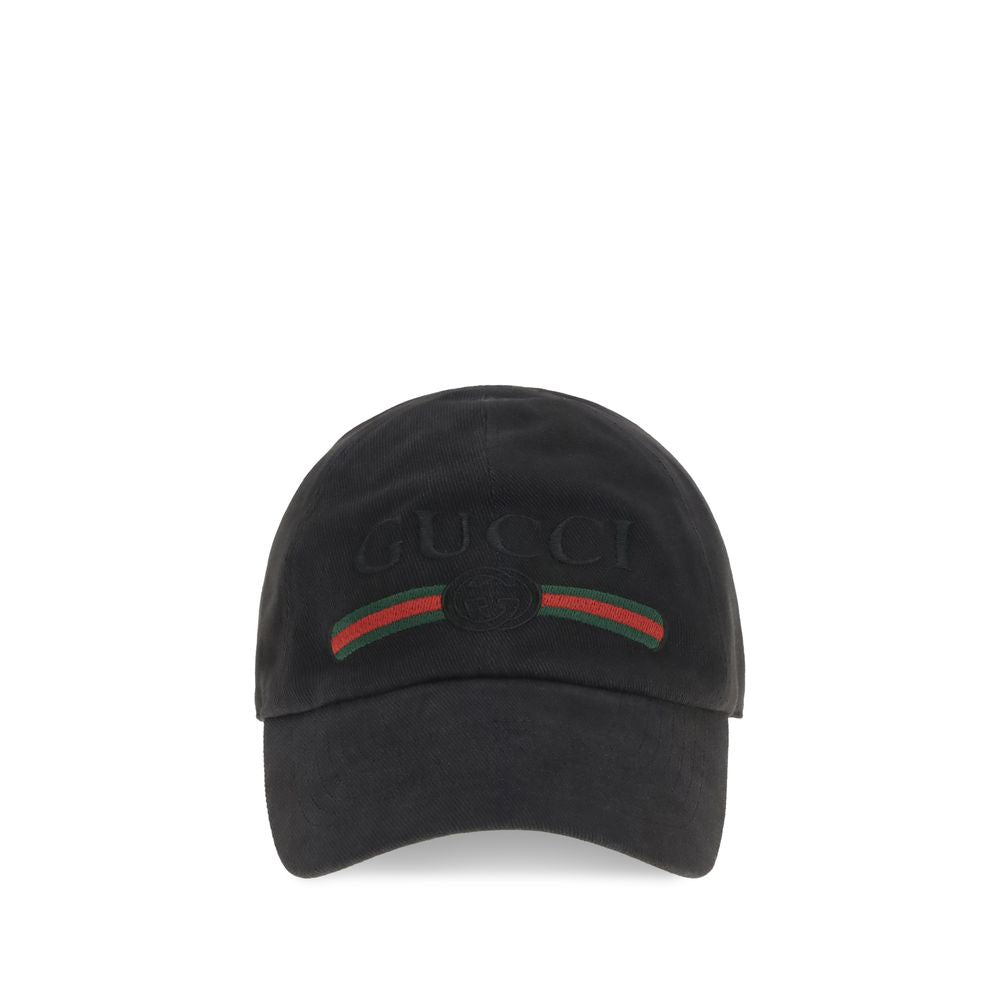Gucci Black Cotton Cap (baseball Hat)