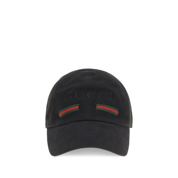 Gucci Black Cotton Cap (baseball Hat)