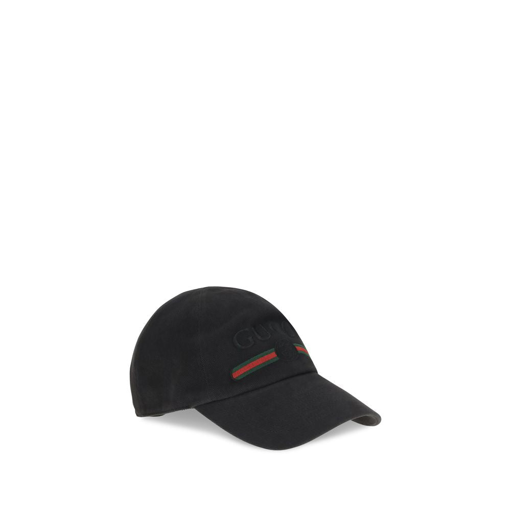 Gucci Black Cotton Cap (baseball Hat)