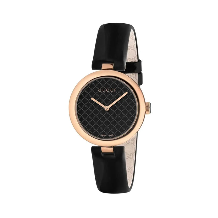 Gucci Black Leather Dress Watch