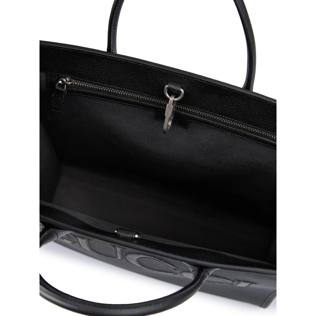 Gucci Black Leather Logo Medium Tote Bag with Adjustable Strap