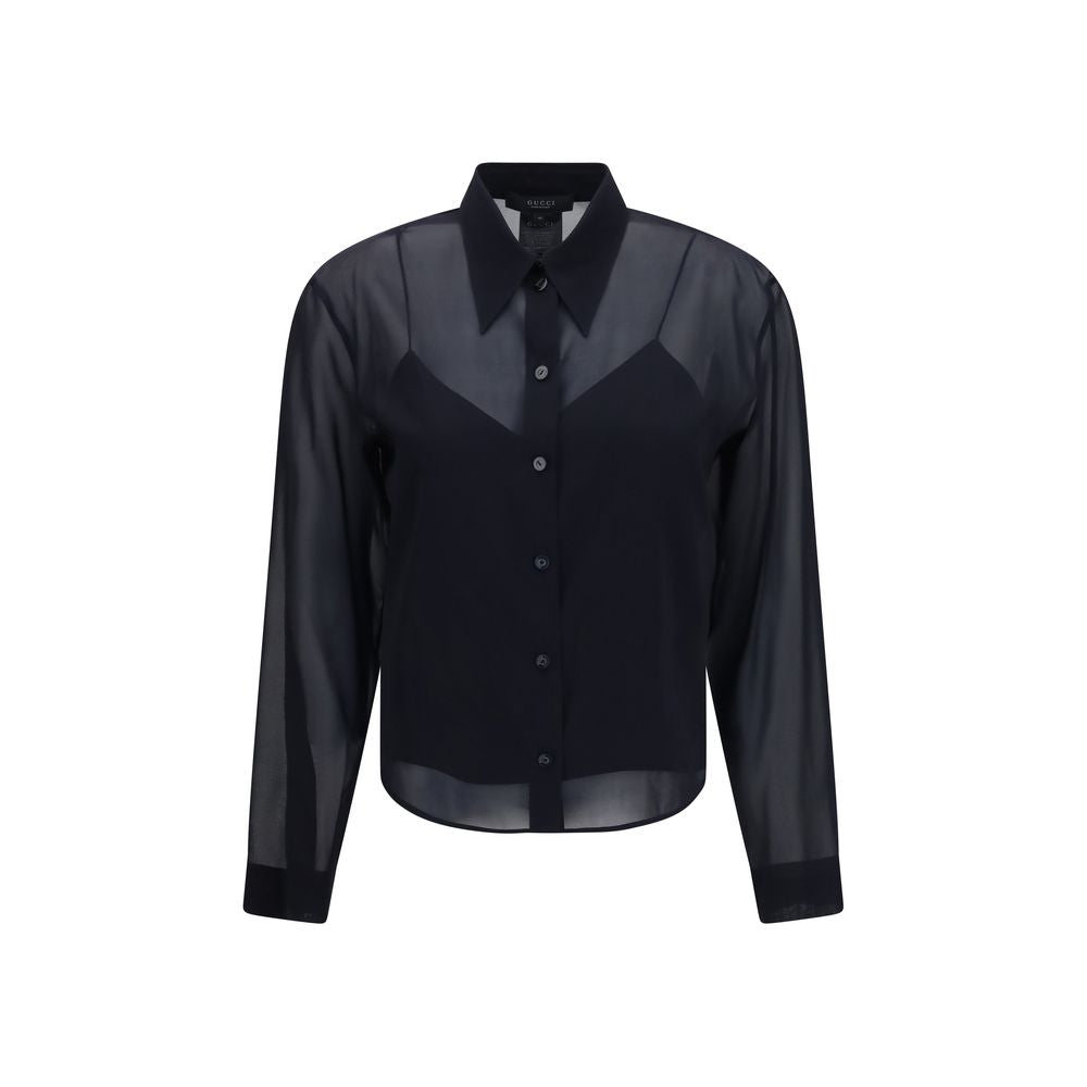 Gucci Shirts - Black Silk Shirt