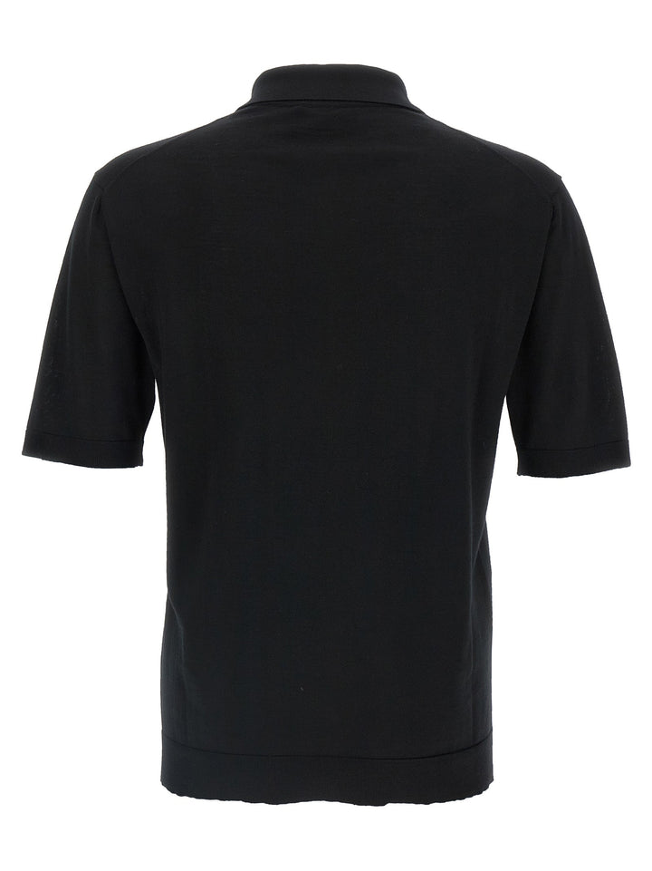 Gucci Black Wool Polo Shirt