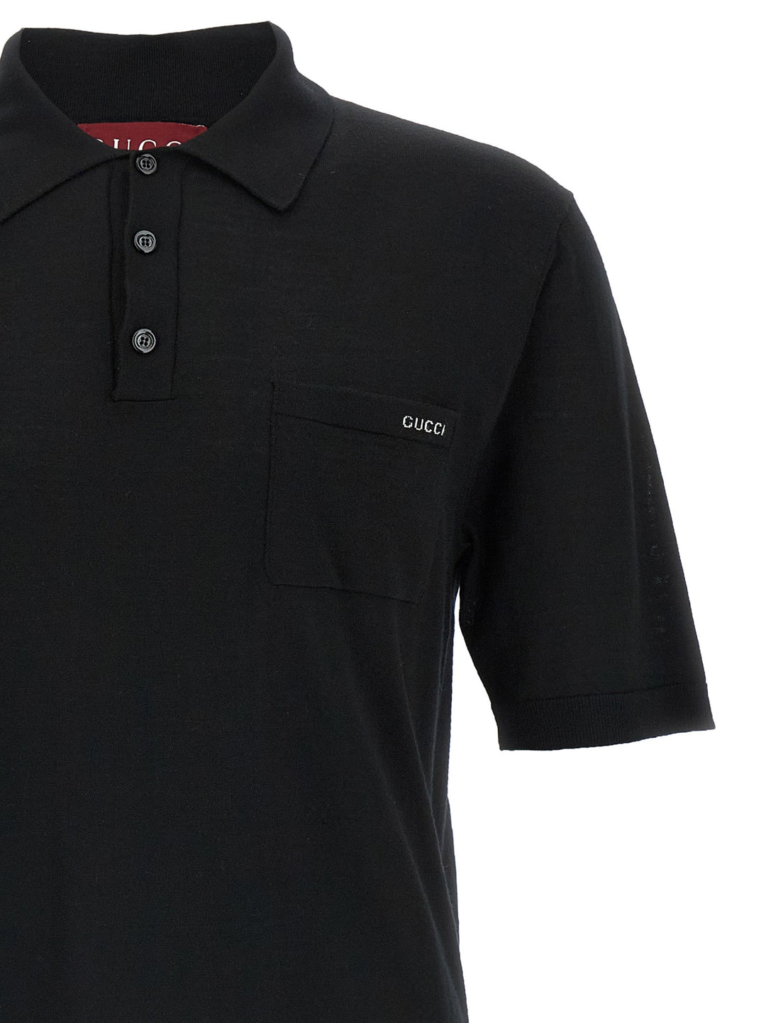 Gucci Black Wool Polo Shirt