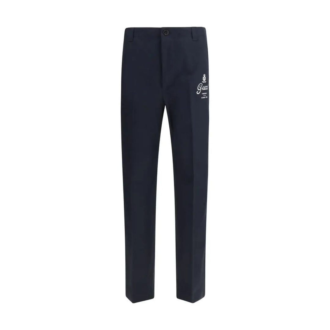 Gucci Blue Cotton Casual Pants
