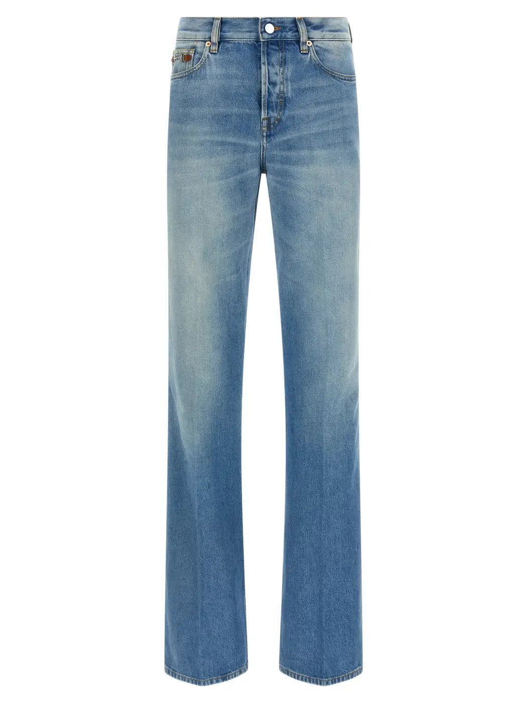 Gucci Blue Cotton Flared Jeans