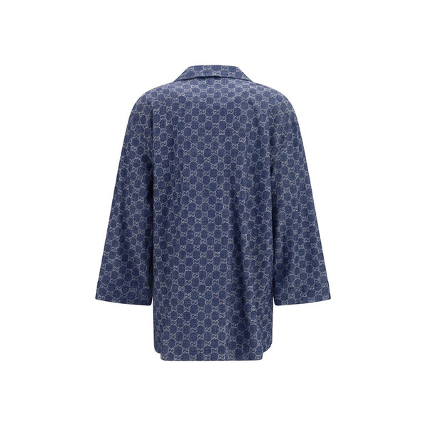 Gucci Overcoats - Blue Cotton Full-Length Jacket