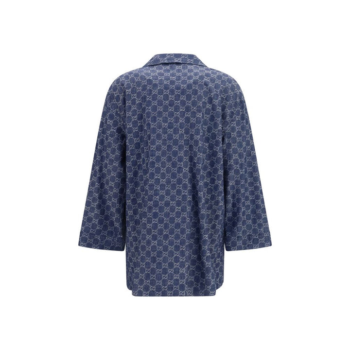 Gucci Overcoats - Blue Cotton Full-Length Jacket