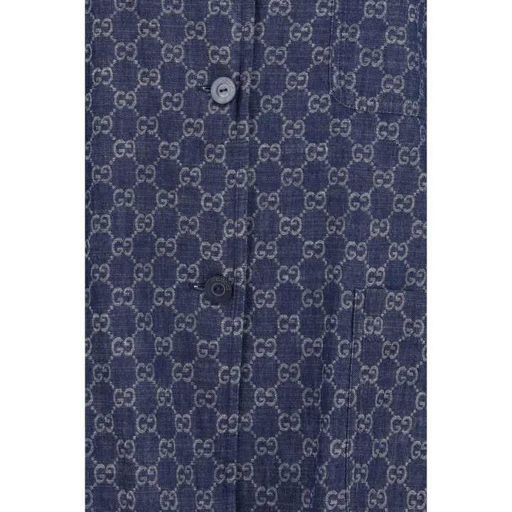 Gucci Overcoats - Blue Cotton Full-Length Jacket