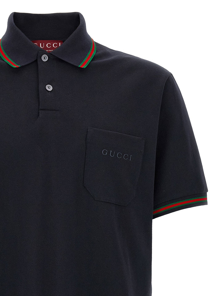 Gucci Blue Cotton Polo Shirt