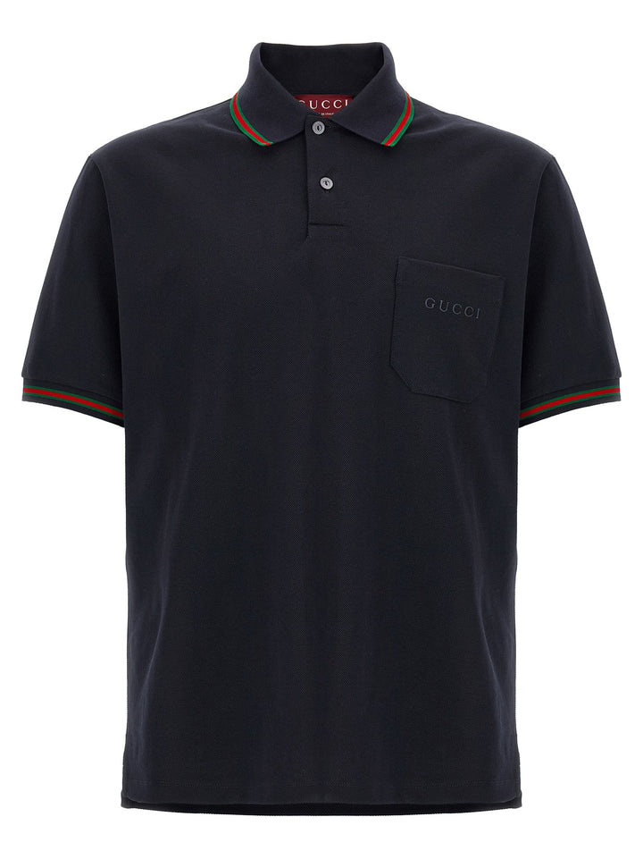 Gucci Blue Cotton Polo Shirt