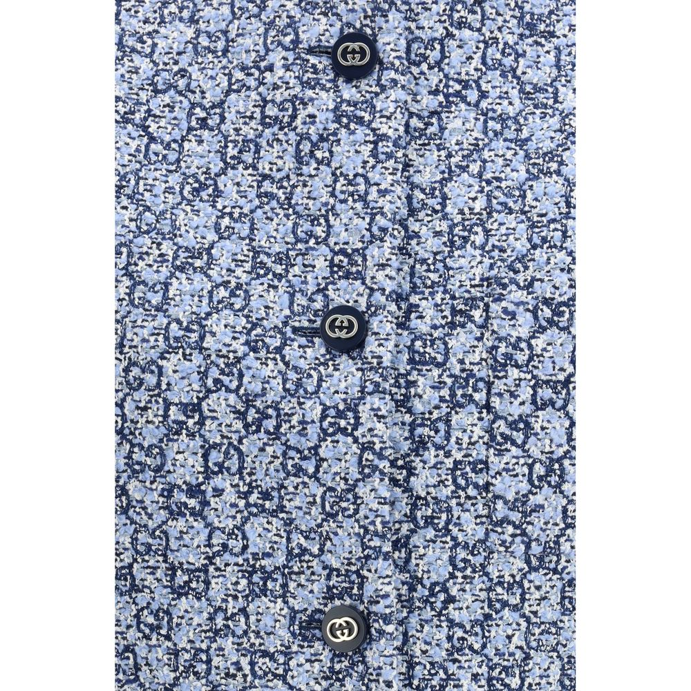 Gucci Vests - Blue Cotton Sleeveless Jacket
