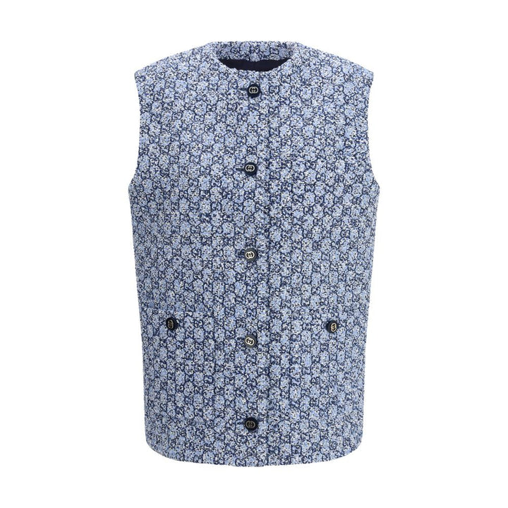 Gucci Vests - Blue Cotton Sleeveless Jacket