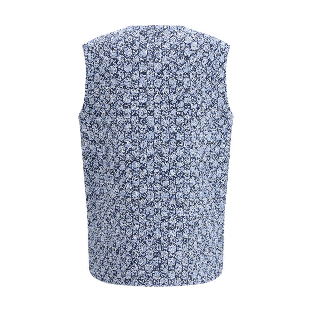 Gucci Vests - Blue Cotton Sleeveless Jacket