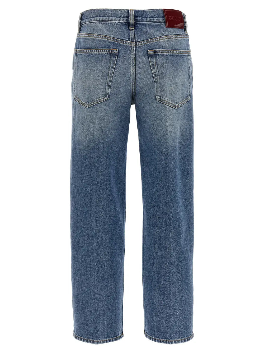 Gucci Blue Cotton Straight-leg Jeans