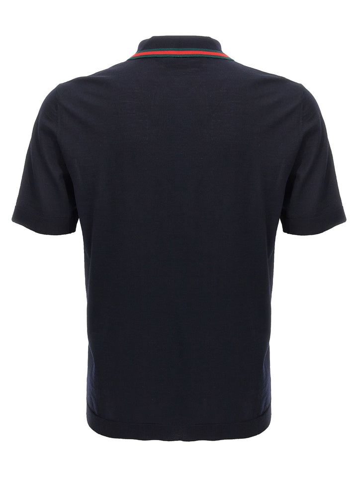 Gucci Blue Wool Polo Shirt