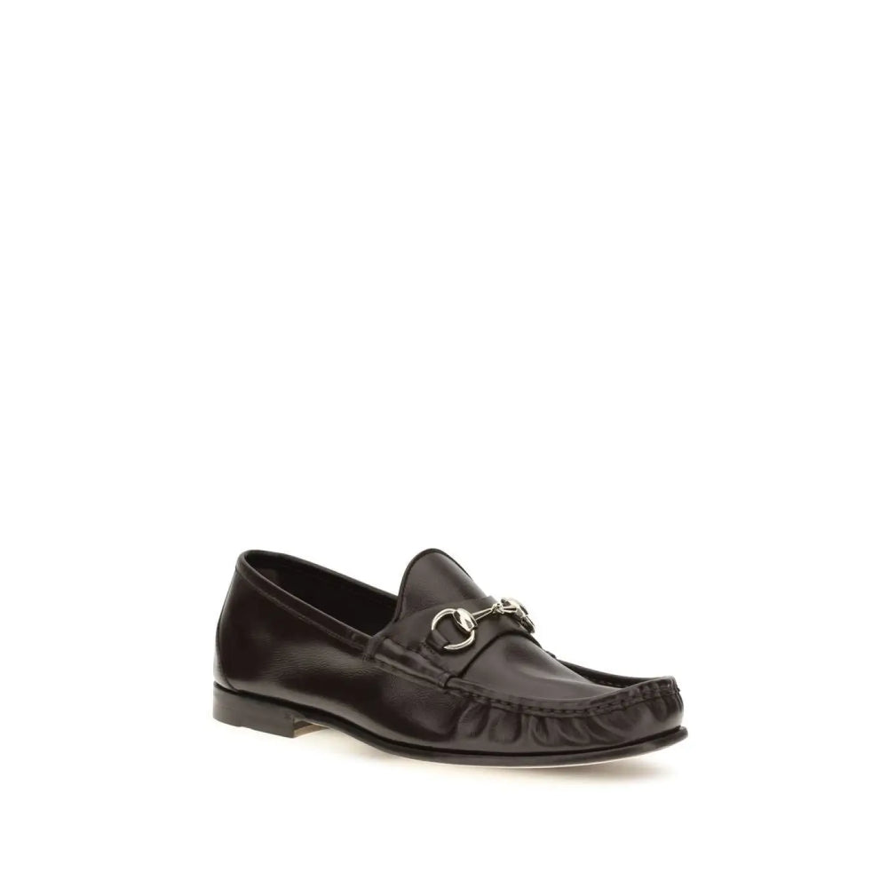 Gucci Brown Calf Leather Bos Taurus Slip-on Loafers